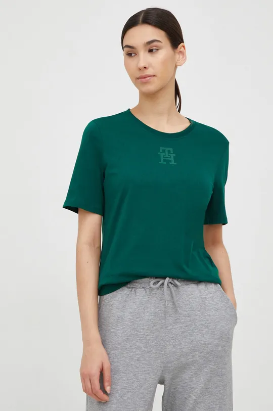 πράσινο Βαμβακερό μπλουζάκι Tommy Hilfiger Γυναικεία