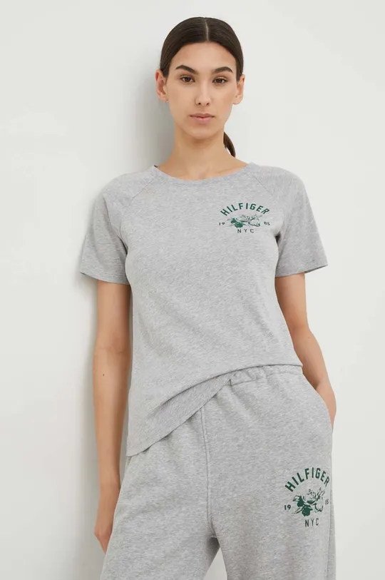 сірий Бавовняна футболка Tommy Hilfiger Жіночий