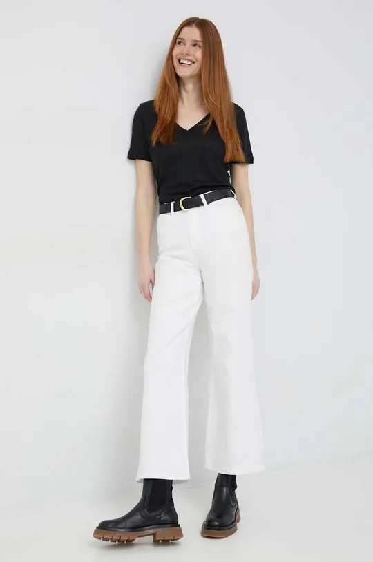 Λευκό μπλουζάκι Calvin Klein μαύρο