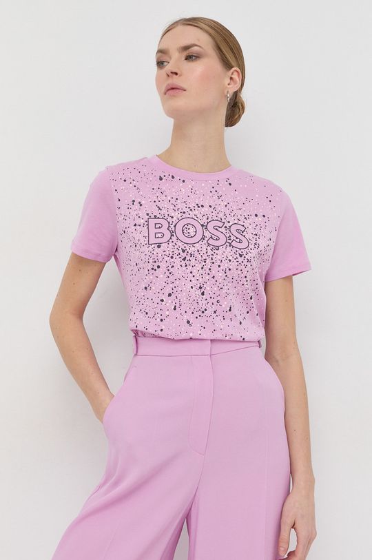 roz BOSS tricou din bumbac