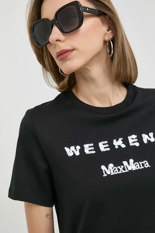 μαύρο Βαμβακερό μπλουζάκι Weekend Max Mara