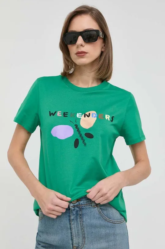 πράσινο Βαμβακερό μπλουζάκι Weekend Max Mara Γυναικεία