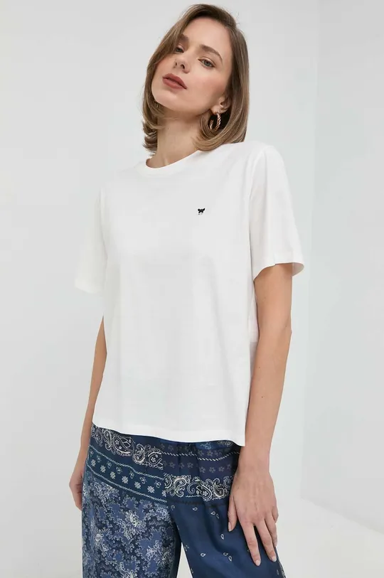 λευκό Βαμβακερό μπλουζάκι Weekend Max Mara Γυναικεία