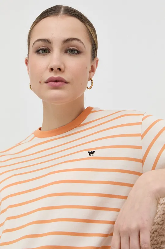 oranžna Bombažna kratka majica Weekend Max Mara
