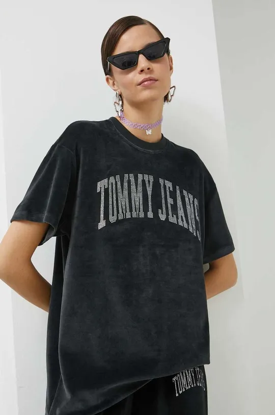crna Majica kratkih rukava Tommy Jeans Ženski