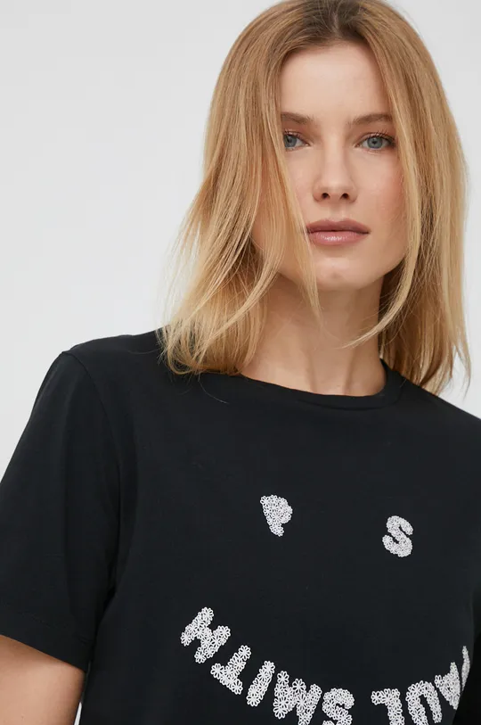 czarny PS Paul Smith t-shirt bawełniany