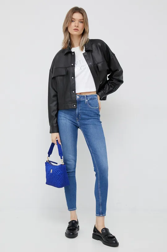 Μπλουζάκι Calvin Klein Jeans μπεζ
