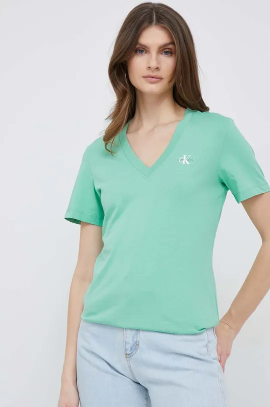 zielony Calvin Klein Jeans t-shirt bawełniany