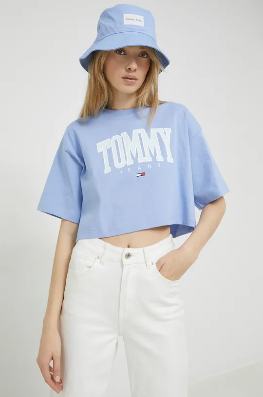 niebieski Tommy Jeans t-shirt bawełniany Damski