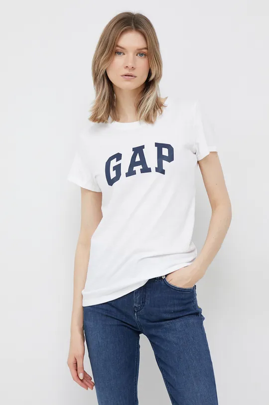 Bavlnené tričko GAP 2-pak tmavomodrá