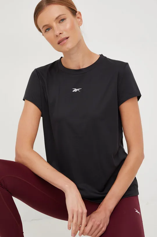 μαύρο Μπλουζάκι προπόνησης Reebok Workout Ready Commercial Γυναικεία