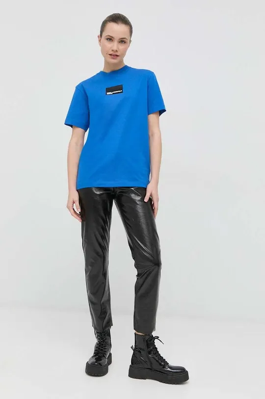 μπλε Βαμβακερό μπλουζάκι Karl Lagerfeld Jeans Γυναικεία
