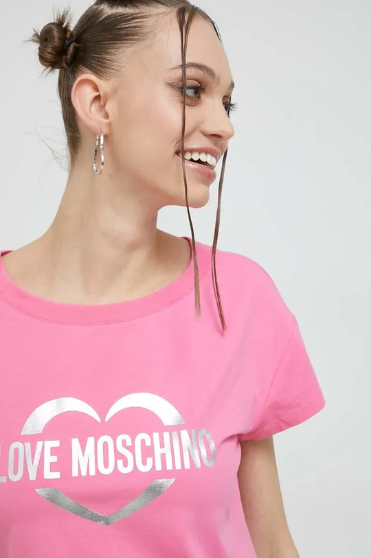 ροζ Μπλουζάκι Love Moschino
