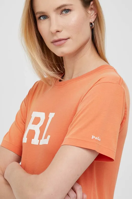 оранжевый Хлопковая футболка Polo Ralph Lauren
