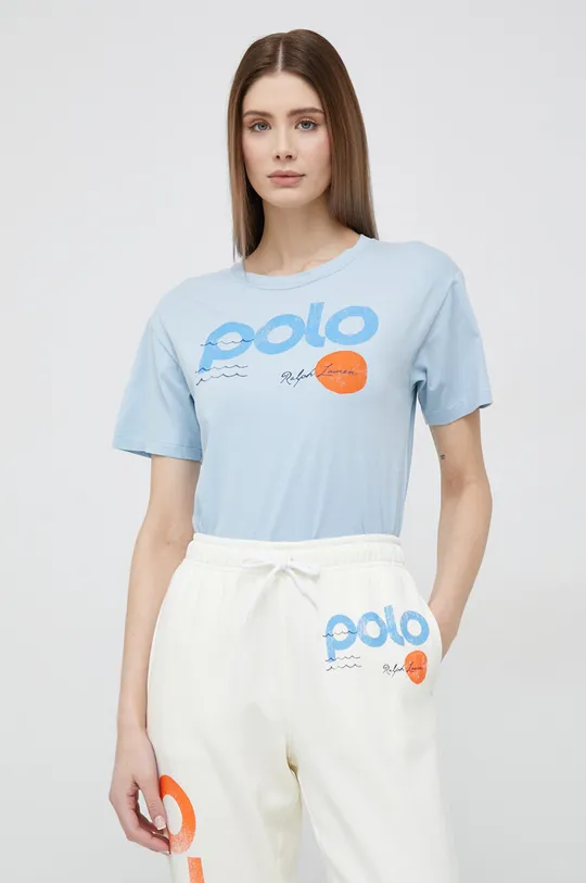 Бавовняна футболка Polo Ralph Lauren блакитний