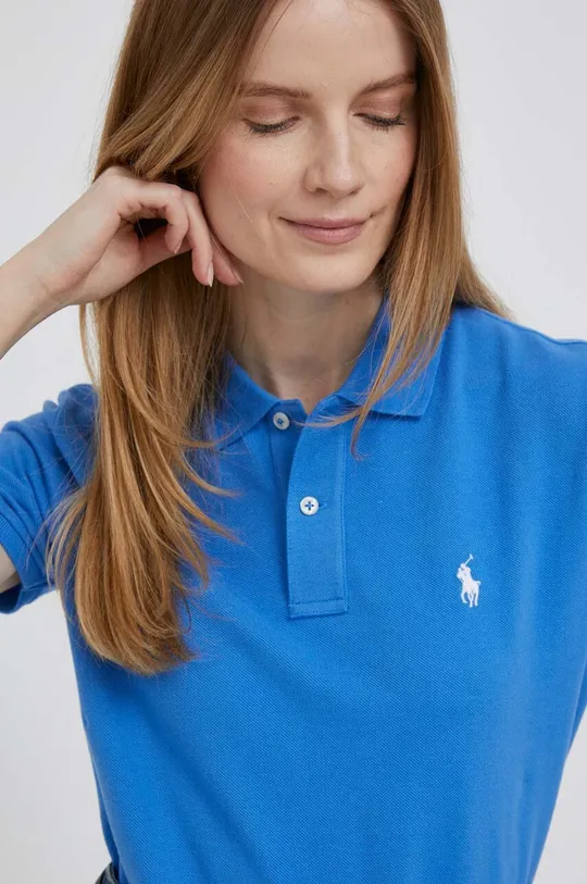 modrá Bavlnené polo tričko Polo Ralph Lauren
