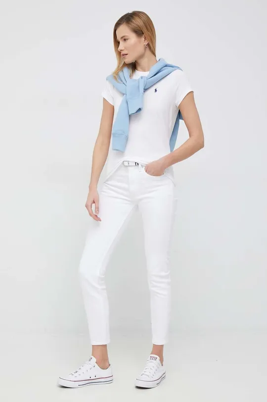 Бавовняна футболка Polo Ralph Lauren білий