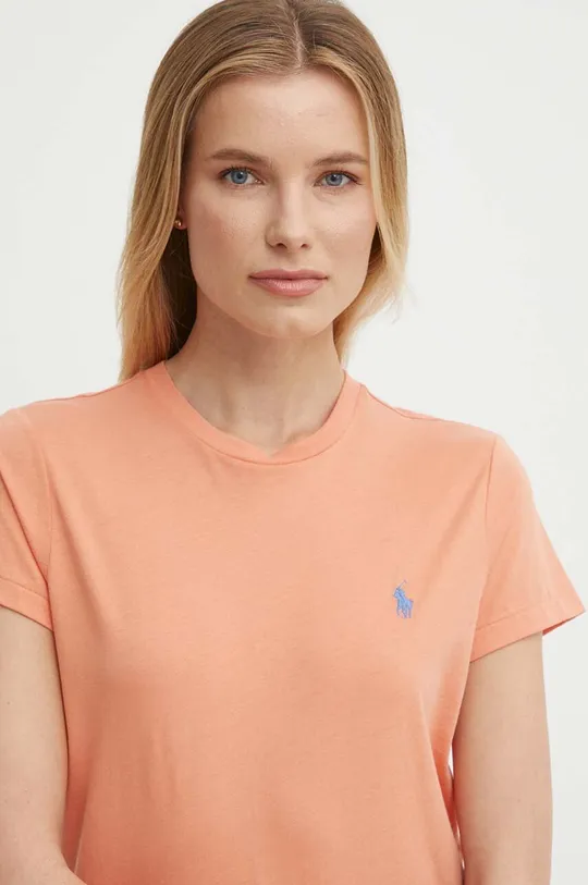 oranžová Bavlnené tričko Polo Ralph Lauren Dámsky