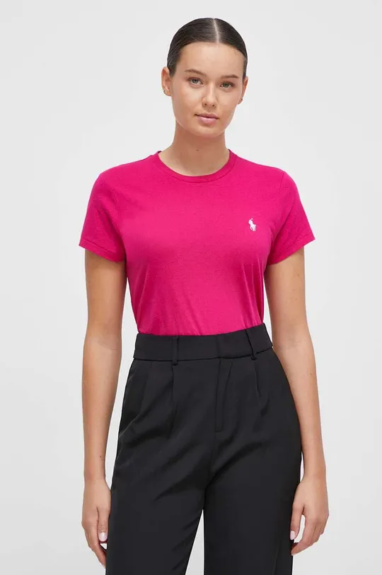 różowy Polo Ralph Lauren t-shirt bawełniany