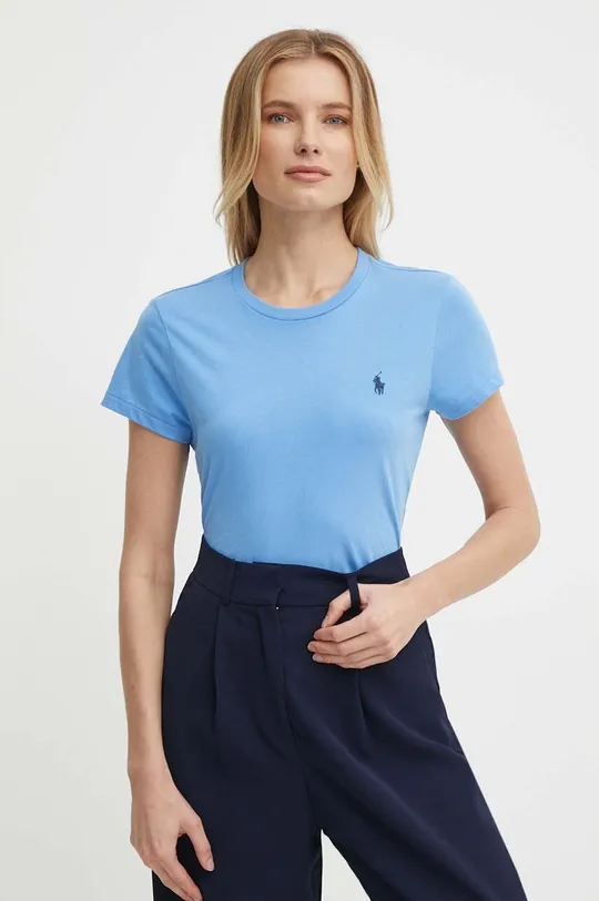 plava Pamučna majica Polo Ralph Lauren Ženski