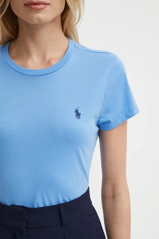 голубой Хлопковая футболка Polo Ralph Lauren