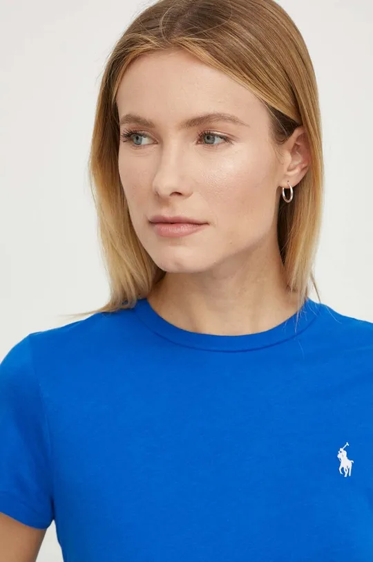 modrá Bavlnené tričko Polo Ralph Lauren Dámsky