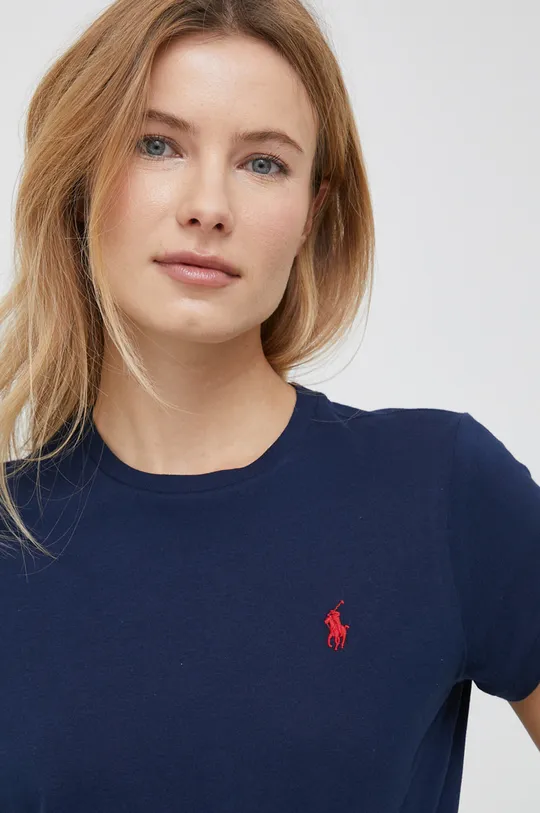 granatowy Polo Ralph Lauren t-shirt bawełniany Damski