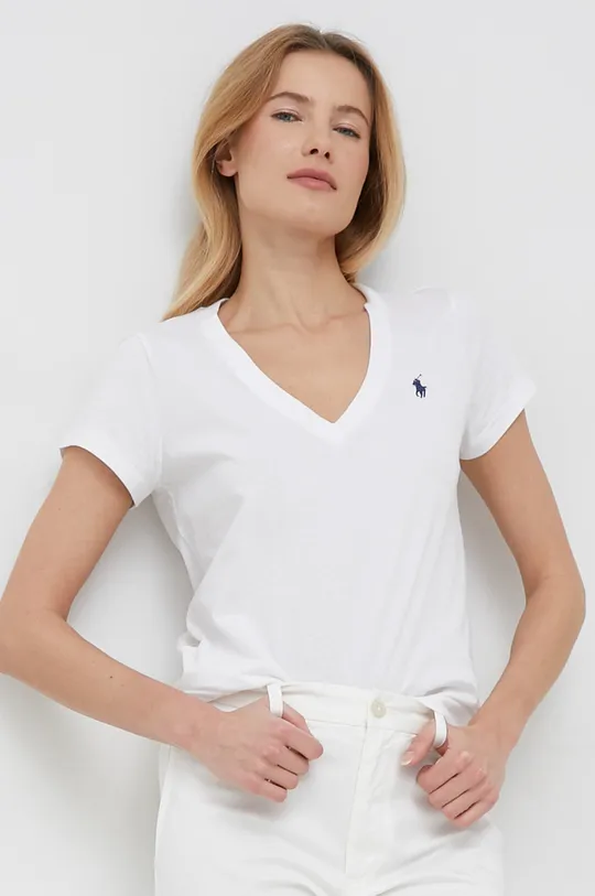 biela Bavlnené tričko Polo Ralph Lauren