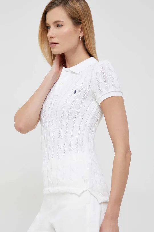 λευκό Βαμβακερό μπλουζάκι πόλο Polo Ralph Lauren