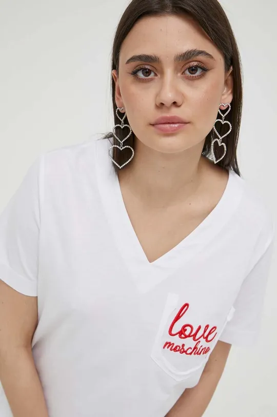 bijela Pamučna majica Love Moschino