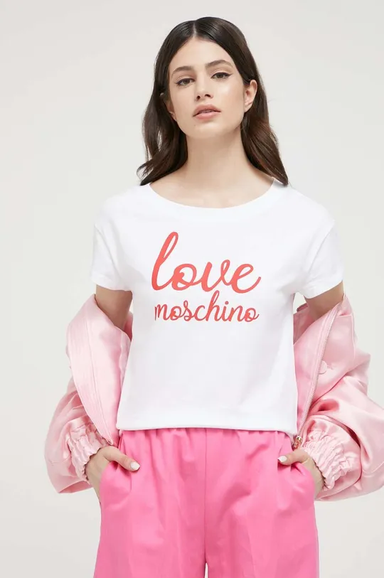 білий Бавовняна футболка Love Moschino Жіночий