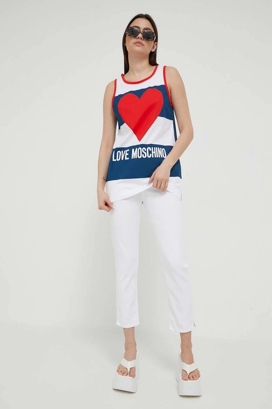 Love Moschino top in cotone multicolore