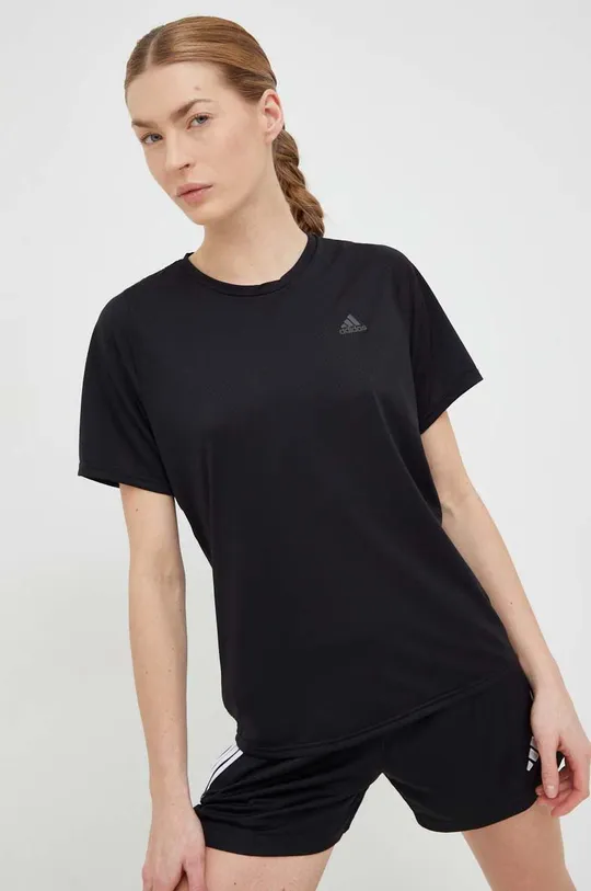 μαύρο Μπλουζάκι για τρέξιμο adidas Performance Run Icons Γυναικεία