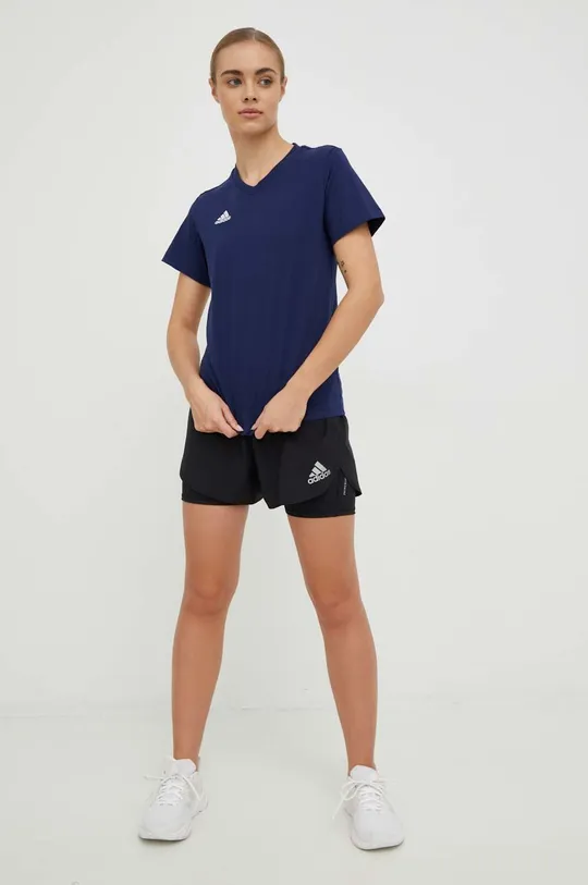 σκούρο μπλε Βαμβακερό μπλουζάκι adidas Performance Γυναικεία