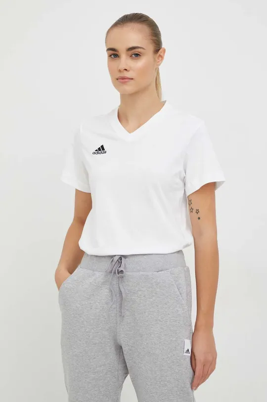 λευκό Βαμβακερό μπλουζάκι adidas Performance Γυναικεία