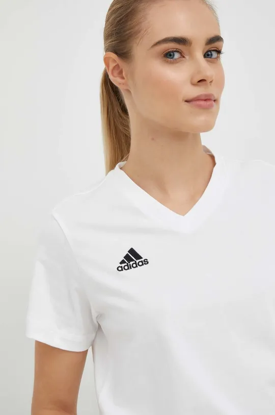 biela Bavlnené tričko adidas Performance