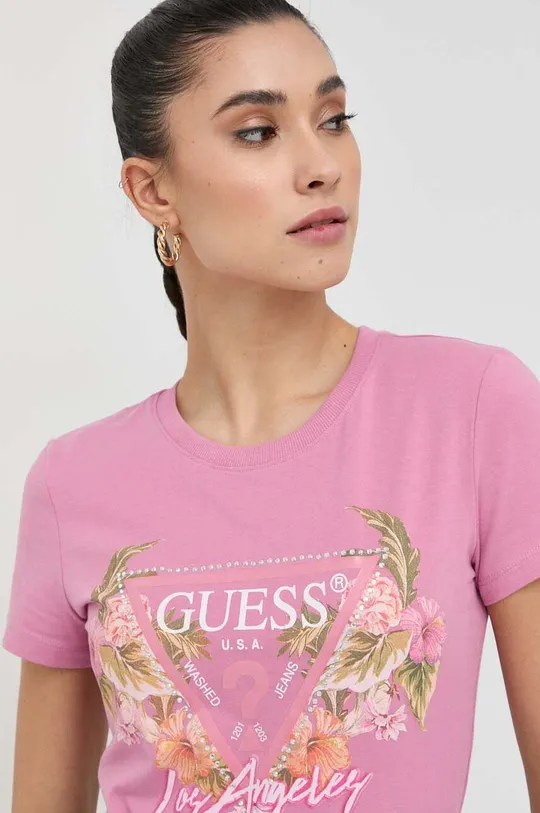 ružová Tričko Guess Dámsky