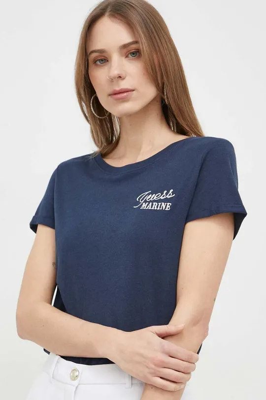 mornarsko modra Kratka majica Guess Ženski
