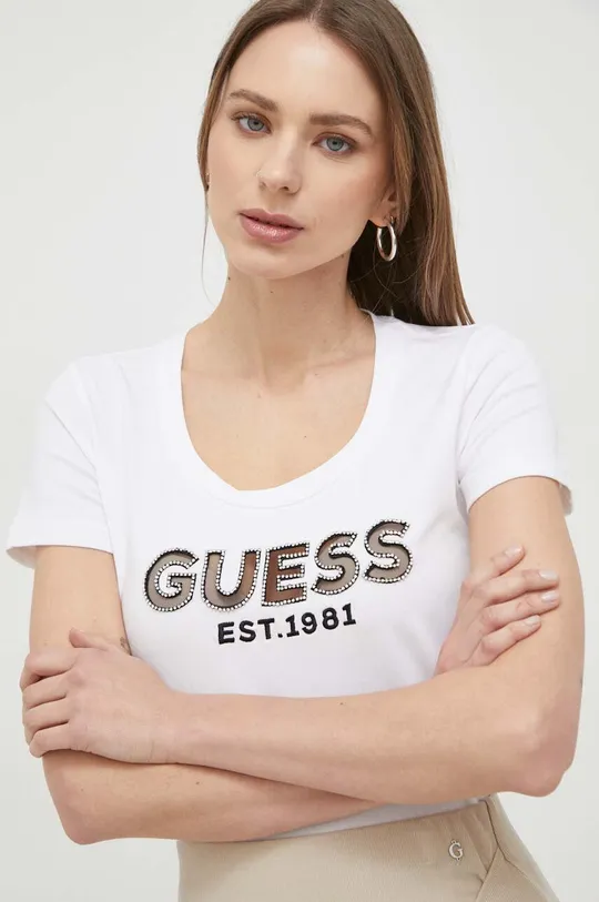 λευκό Μπλουζάκι Guess