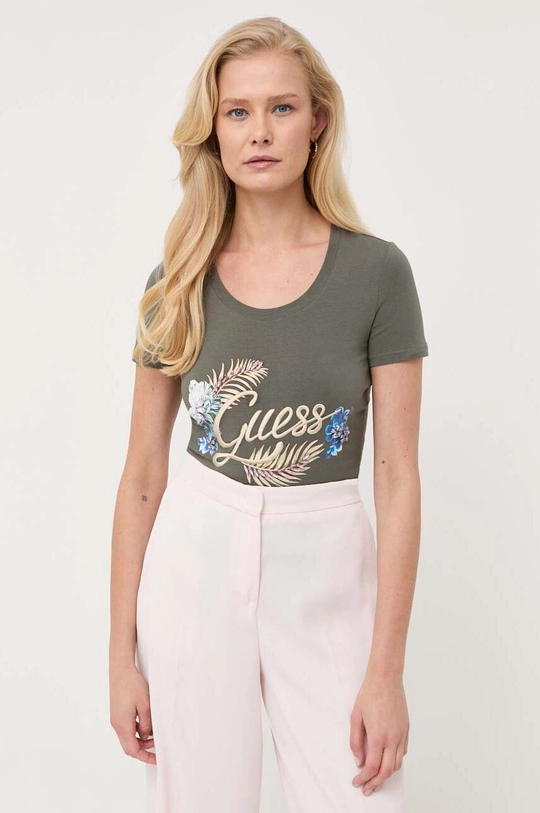 zielony Guess t-shirt Damski