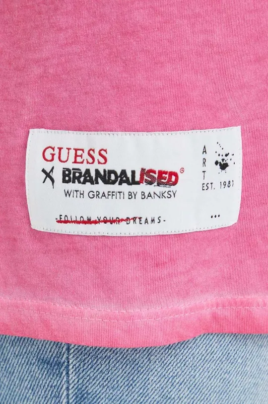 Βαμβακερό μπλουζάκι Guess x Banksy Γυναικεία