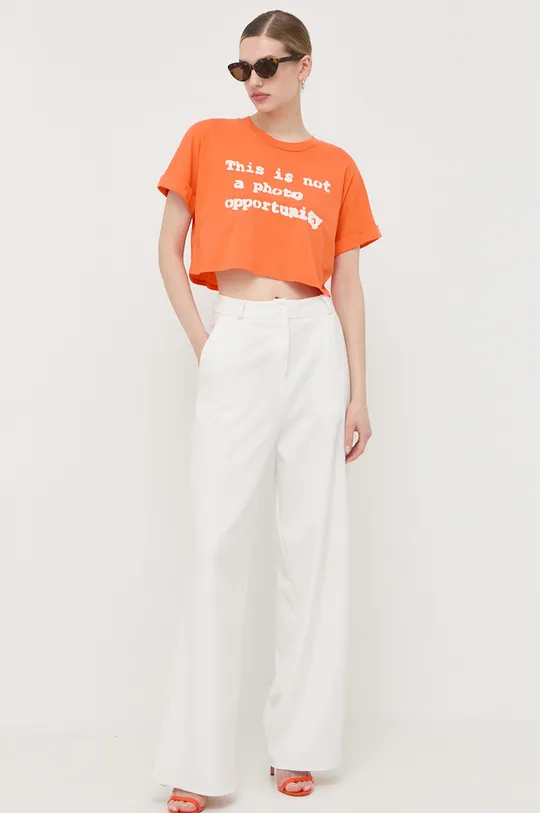 Guess t-shirt bawełniany x Banksy pomarańczowy