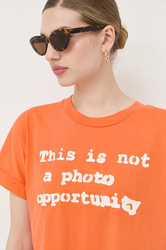 oranžna Bombažna kratka majica Guess x Banksy
