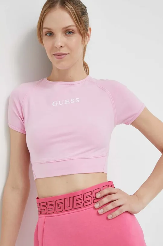 różowy Guess t-shirt ALINE