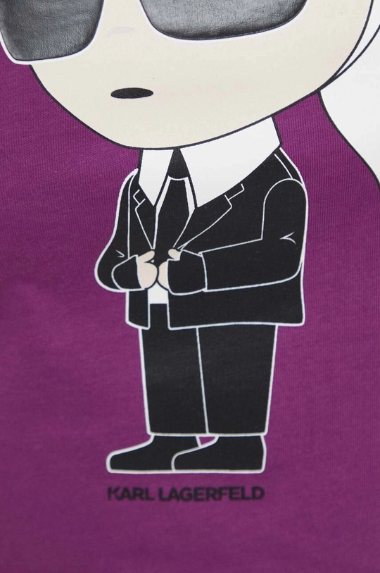 fioletowy Karl Lagerfeld t-shirt bawełniany