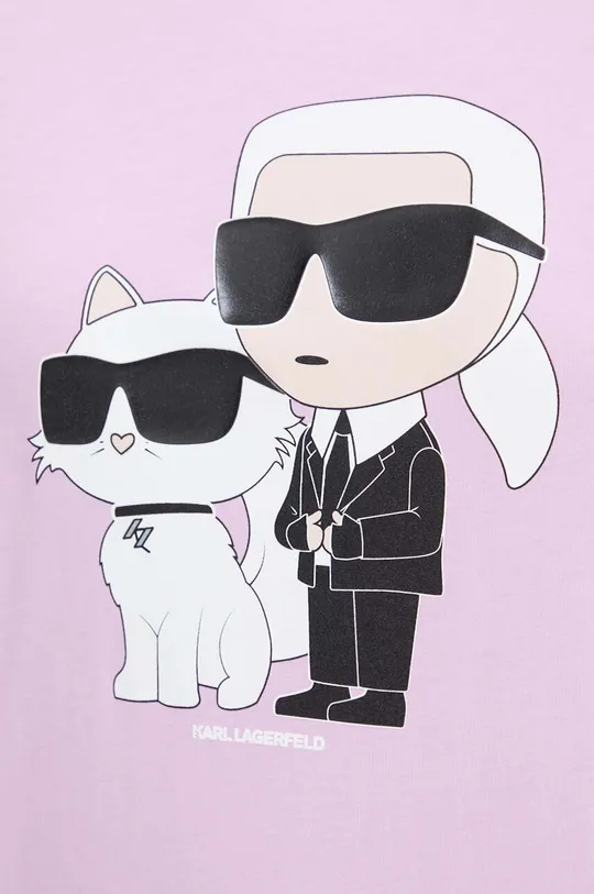 rózsaszín Karl Lagerfeld pamut póló