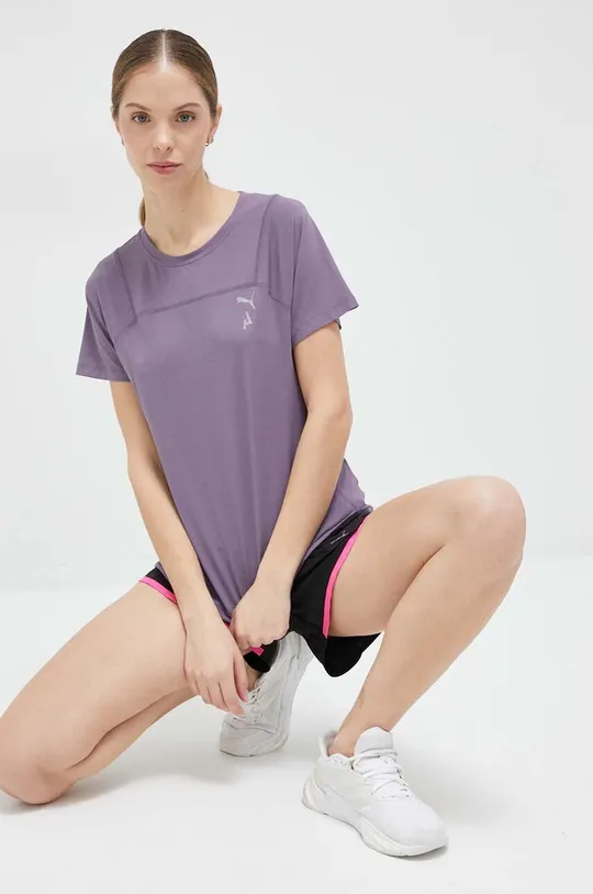 фіолетовий Бігова футболка Puma Seasons Жіночий