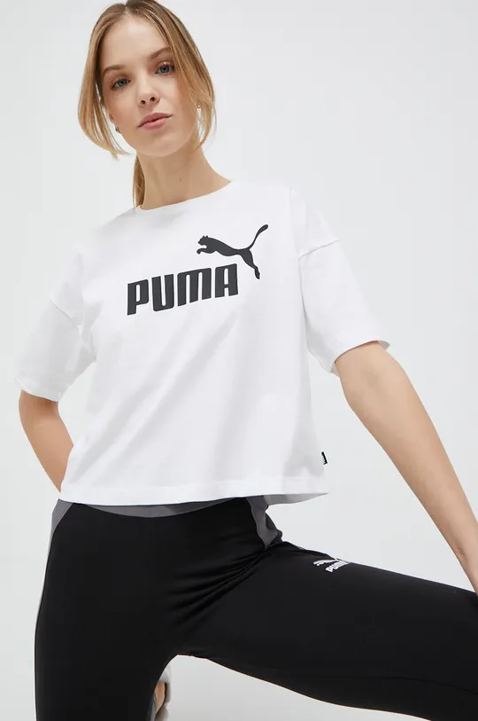 білий Футболка Puma Жіночий