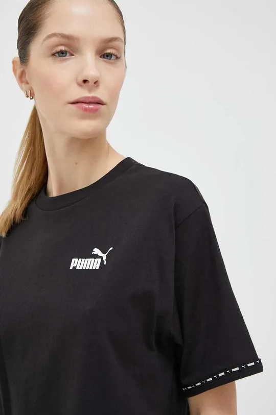 czarny Puma t-shirt bawełniany