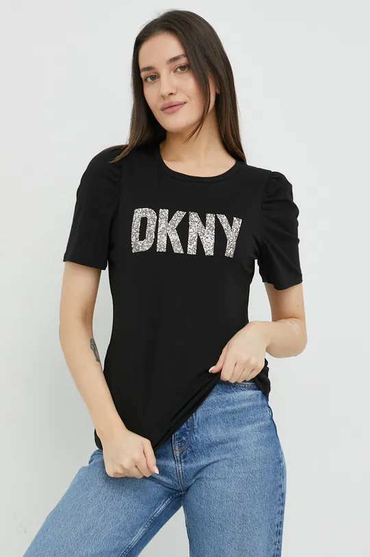 czarny Dkny t-shirt Damski